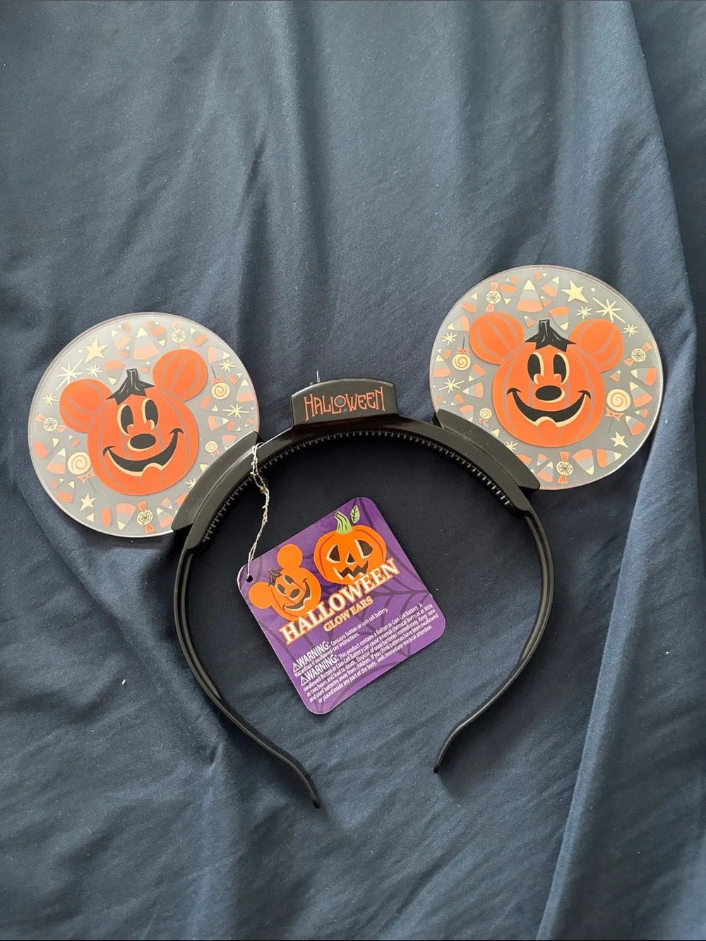 Halloween Pumpkin Mickey Ear Headband - Glow